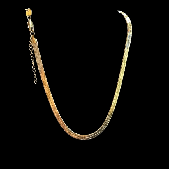jennfer zeuner Jewelry - JENNIFER ZEUNER Hamilton Herringbone Gold Vermeil Necklace 16"-18" New in Pouch